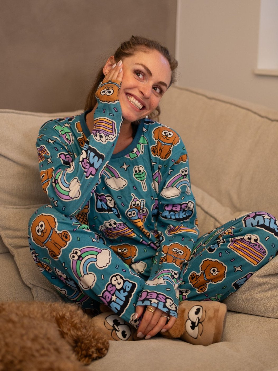 Jas & Mika "Dreams" Pyjamas Sæt - Blå (2 Dele, Trøje og Bukser)