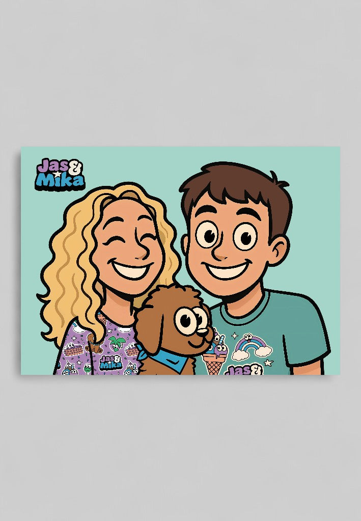 Jas & Mika Cartoon Plakat