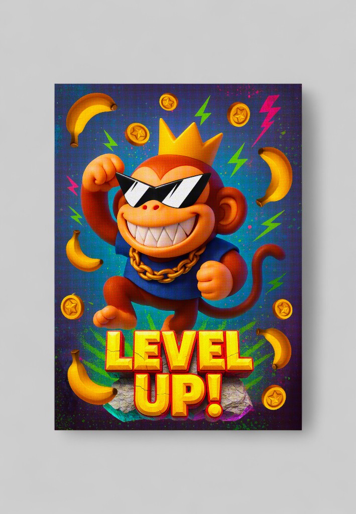 Monkey Level Up Plakat