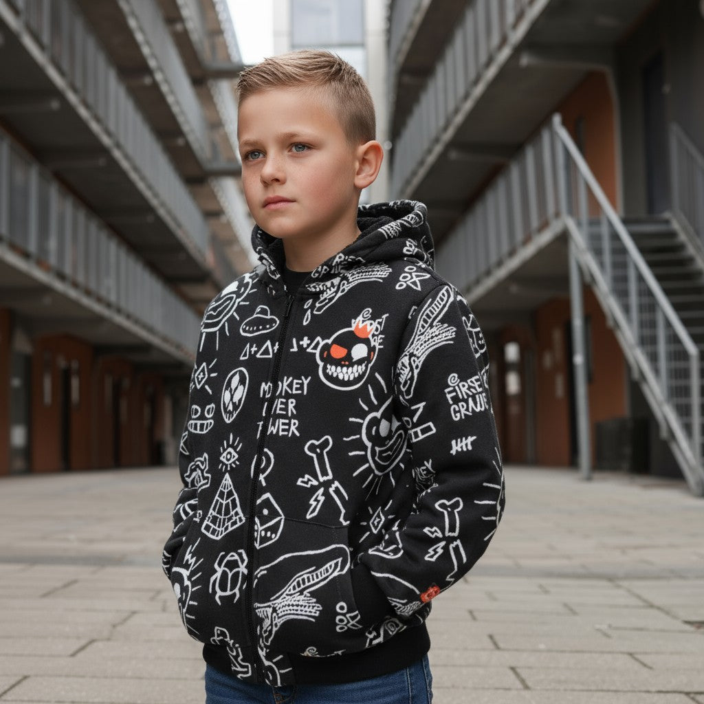 FirstGrade "Pictogram" Vinterjakke - Sort