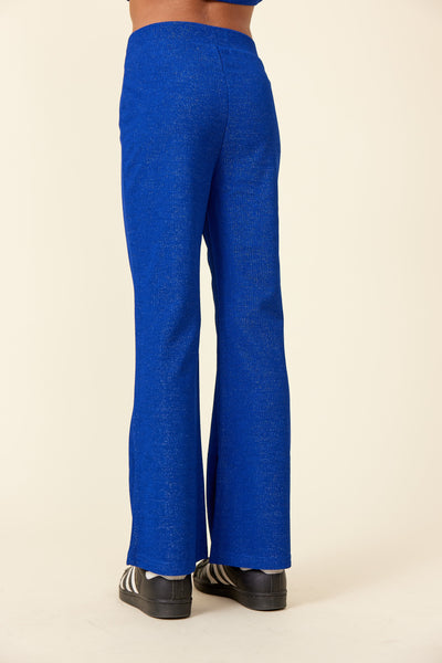 Glitrende blå bukser
