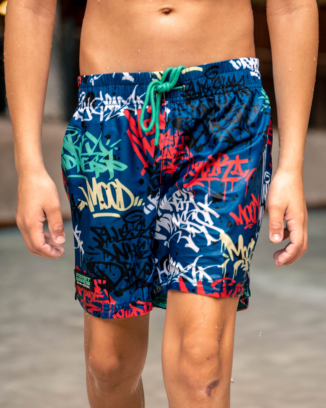 FirstGrade "GRAFFITI" Swimming shorts 🌊 - Azure Blue