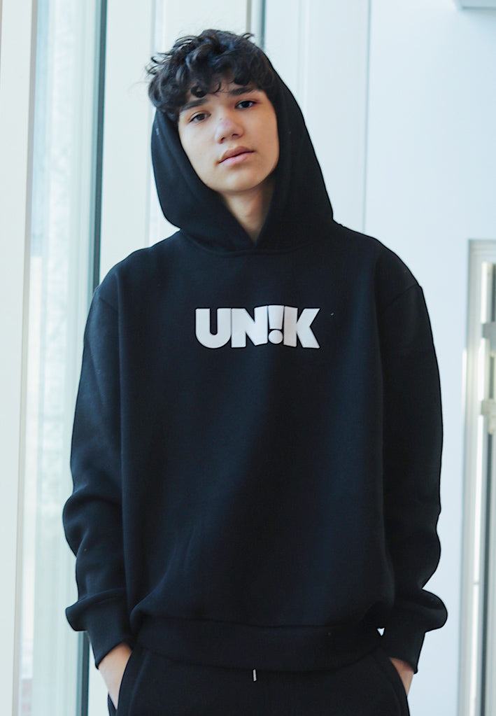 UN!K Hoodie - Black with white print