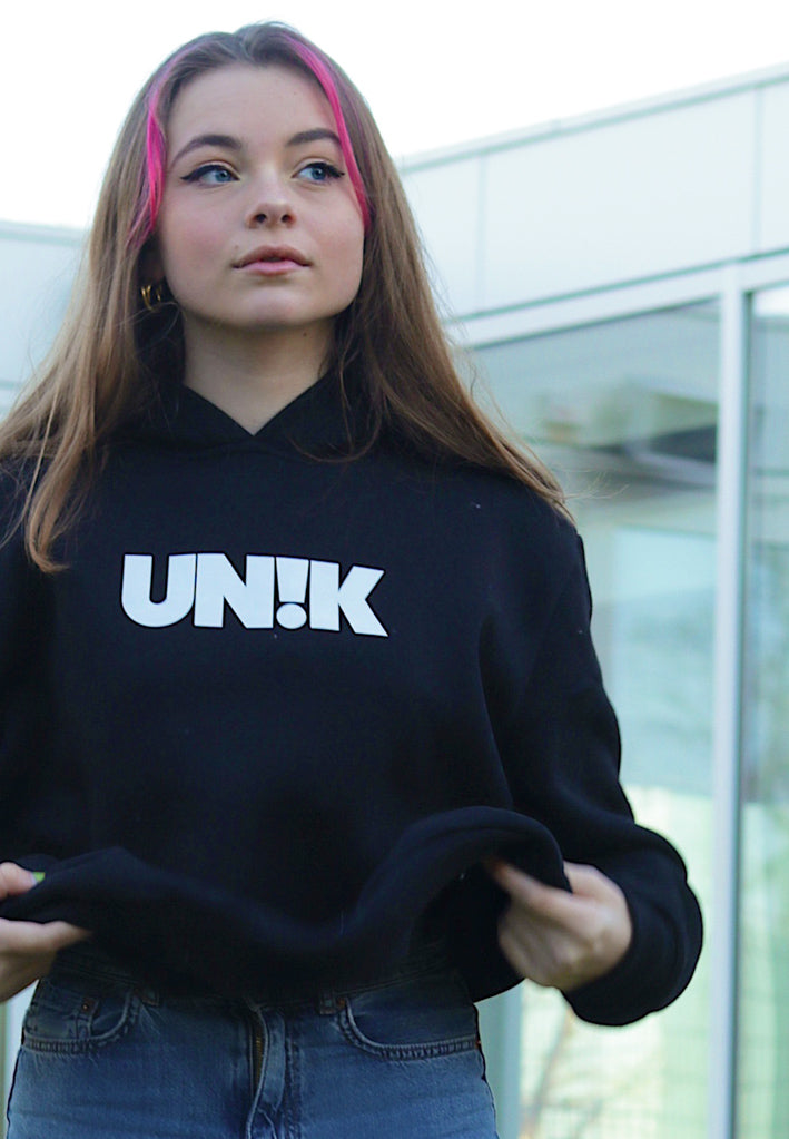 UN!K Hoodie - Black with white print