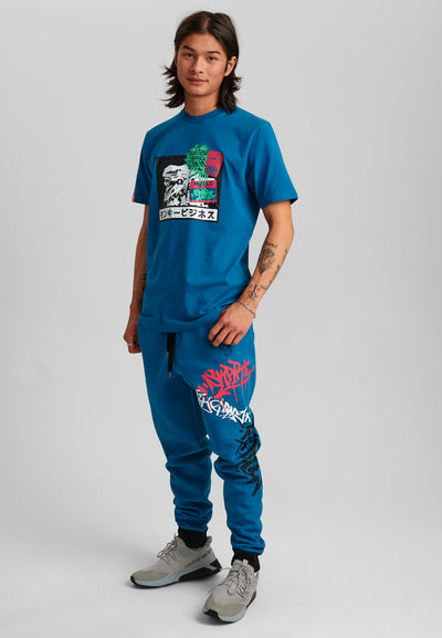 FirstGrade "GRAFFITI" T-skjorte - Azurblå